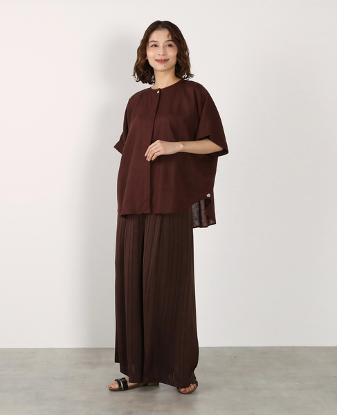 《別注》【Duchess Designs/ダッチェス・デザイン】VIS/麻ドルマンブラウス 詳細画像 ブラウン 4