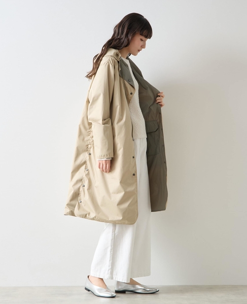 《別注》【TAION/タイオン】リバーシブルロングコート 詳細画像 グリーン 14