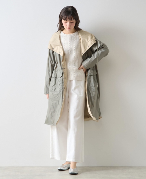 《別注》【TAION/タイオン】リバーシブルロングコート 詳細画像 グリーン 2