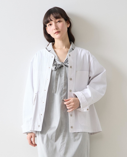 《別注》【TAION/タイオン】ノーカラーブルゾン 詳細画像 オフ 1