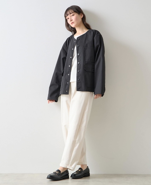 《別注》【TAION/タイオン】ノーカラーブルゾン 詳細画像 ブラック 3