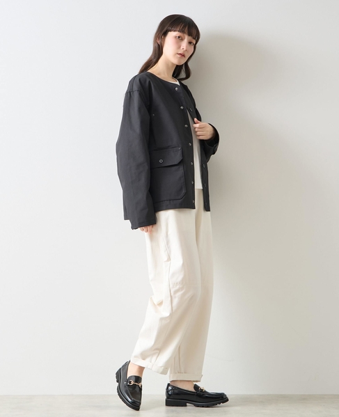 《別注》【TAION/タイオン】ノーカラーブルゾン 詳細画像 ブラック 7