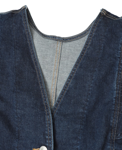 【something/サムシング】FRILL SLEEVE 2way BUSTIER 詳細画像 ライトインディゴブルー 3