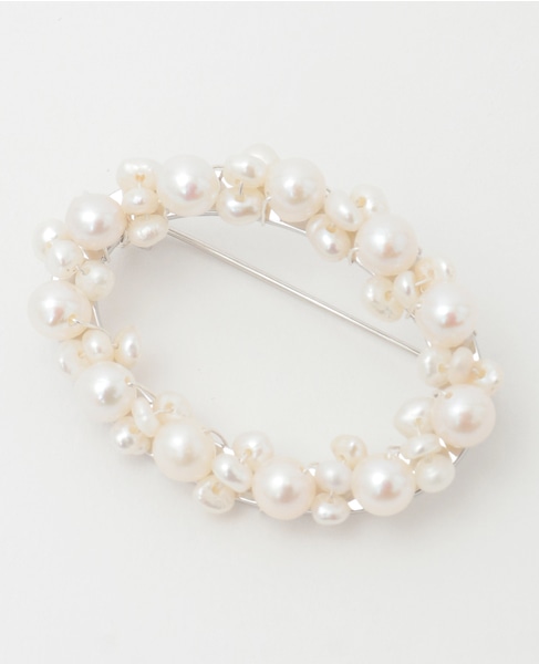 【utilite/ユティリテ】パールブローチ 詳細画像 ホワイト 1