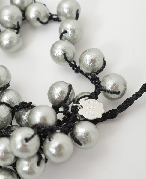 【CO STARRING】ボリュームコットンパールネックレス 詳細画像 グレー 2