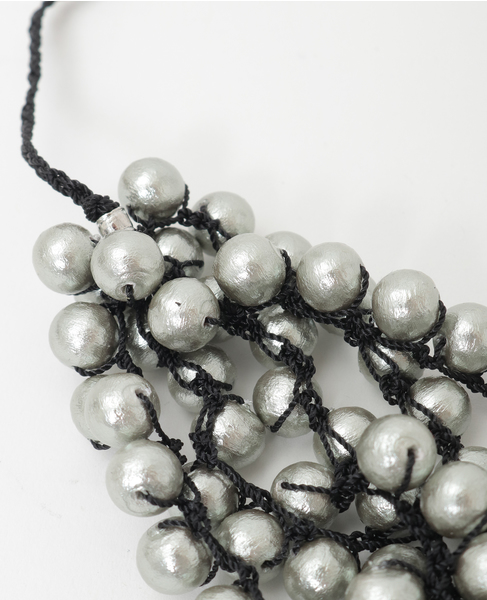 【CO STARRING】ボリュームコットンパールネックレス 詳細画像 グレー 3