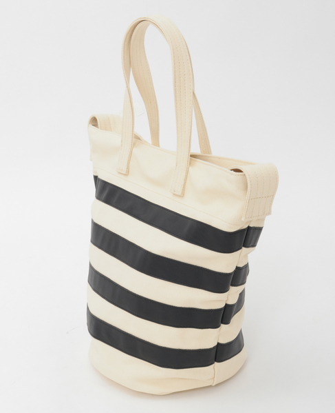 【Ampersand/アンパサンド】キャンバスボーダーバック 詳細画像 ナチュラル 2