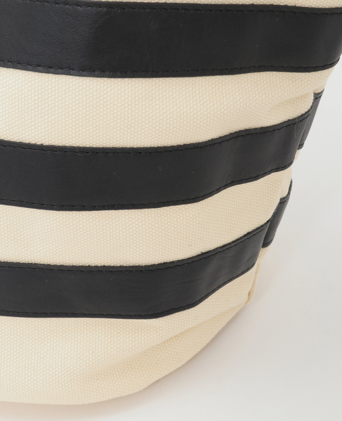 【Ampersand/アンパサンド】キャンバスボーダーバック 詳細画像 ナチュラル 6