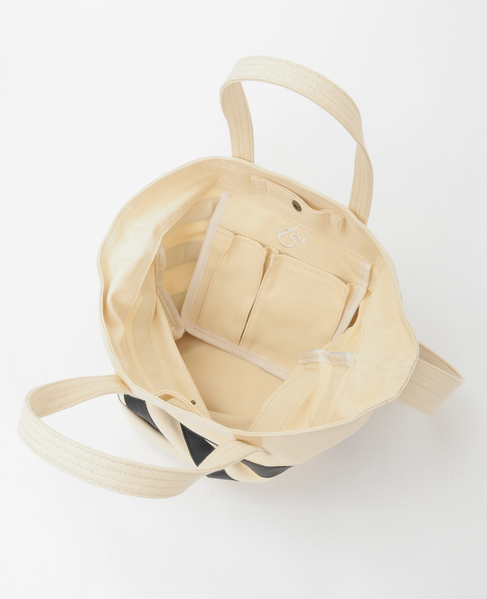 【Ampersand/アンパサンド】キャンバスボーダーバック 詳細画像 ナチュラル 7