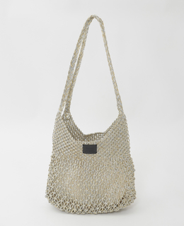 【Swaraj/スワラージ】メタリックマクラメショルダーバック