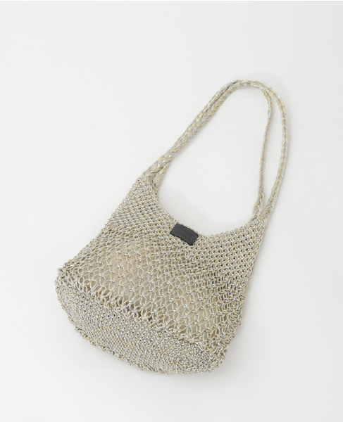 【Swaraj/スワラージ】メタリックマクラメショルダーバック 詳細画像 シャンパン 7