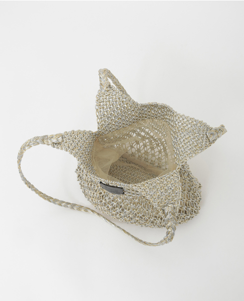 【Swaraj/スワラージ】メタリックマクラメショルダーバック 詳細画像 シャンパン 8