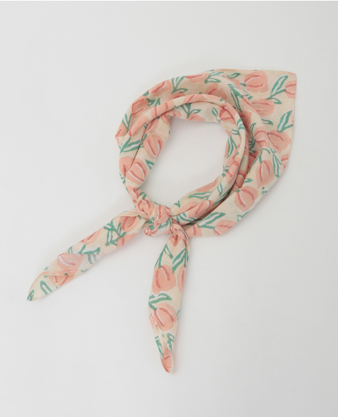 【チューリップブロックプリントハンカチ】 詳細画像 アイボリー 4