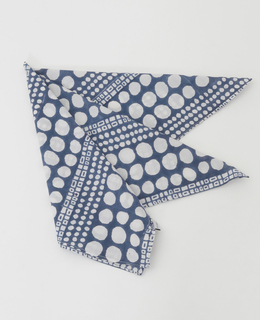 【ドット＆スクエアブロックプリントハンカチ】