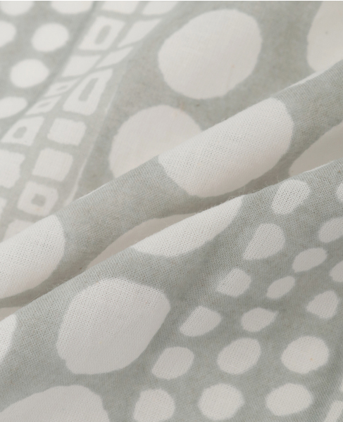 【ドット＆スクエアブロックプリントハンカチ】 詳細画像 グレー 5