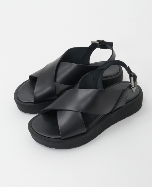 【NUOVO NICAR/ヌオヴォ二カール】レザーサンダル 詳細画像 ブラック 1