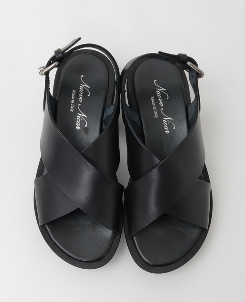 【NUOVO NICAR/ヌオヴォ二カール】レザーサンダル 詳細画像 ブラック 2