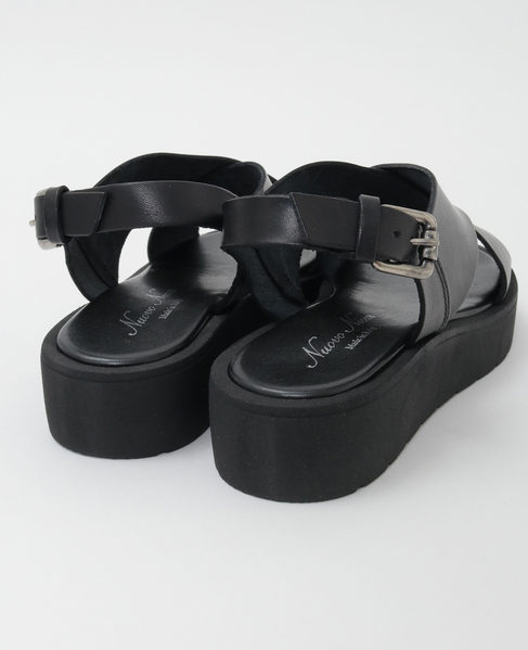 【NUOVO NICAR/ヌオヴォ二カール】レザーサンダル 詳細画像 ブラック 4