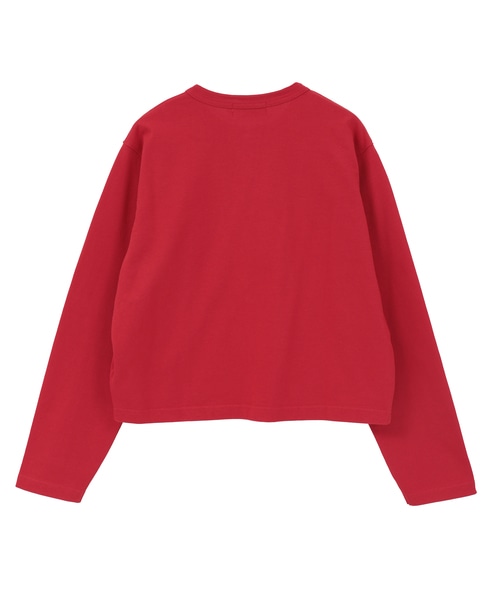 【Gymphlex/ジムフレックス】ショートクルーネックカーディガン 詳細画像 レッド 2