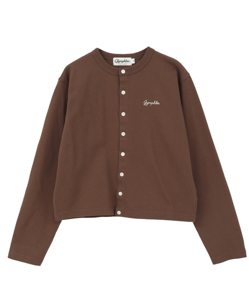 【Gymphlex/ジムフレックス】ショートクルーネックカーディガン 詳細画像 ライトブラウン 1