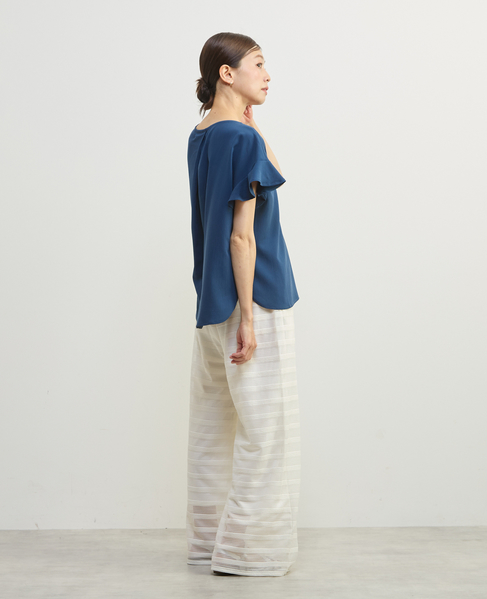 【バンブーミックスサッカーブラウス】 詳細画像 ダークブルー 7