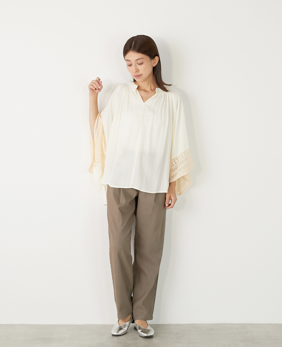 レース切替ポンチョブラウス】｜MELROSE CLAIRE（メルローズクレール