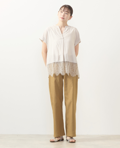 【ツイルストレッチストレートパンツ】 詳細画像 キャメル 3