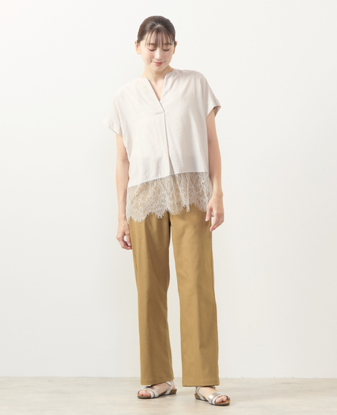 【ツイルストレッチストレートパンツ】 詳細画像 キャメル 4