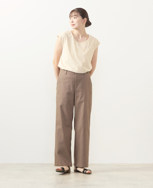【ツイルストレッチストレートパンツ】 詳細画像 ブラウン系その他 3