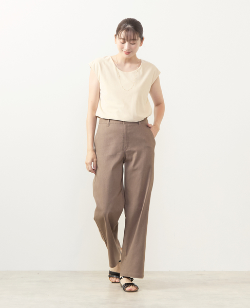 【ツイルストレッチストレートパンツ】 詳細画像 ブラウン系その他 5