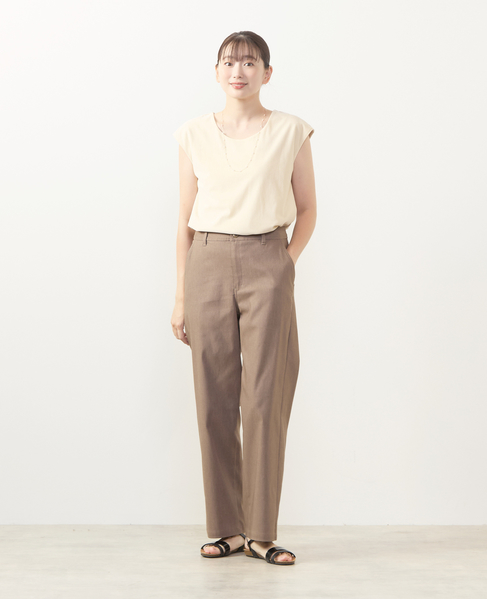 【ツイルストレッチストレートパンツ】 詳細画像 ブラウン系その他 6