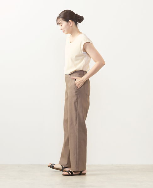 【ツイルストレッチストレートパンツ】 詳細画像 ブラウン系その他 8
