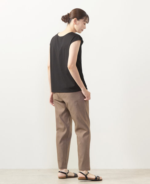 【ツイルストレッチタックゆるテーパードパンツ】 詳細画像 ブラウン系その他 9