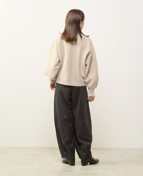 【超軽量ガーター編みクルーネックプルオーバー】 詳細画像 ベージュ 5