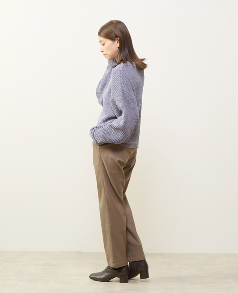 【微光沢モールのボトルネックニットプルオーバー】 詳細画像 ブルー 6