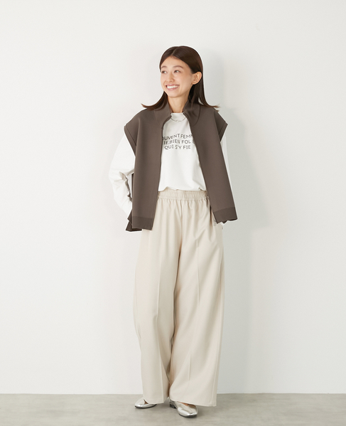 【超軽量ジップアップハイネックベスト】 詳細画像 モカ 9