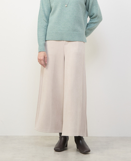 【スエード×リブロングワイドパンツ】