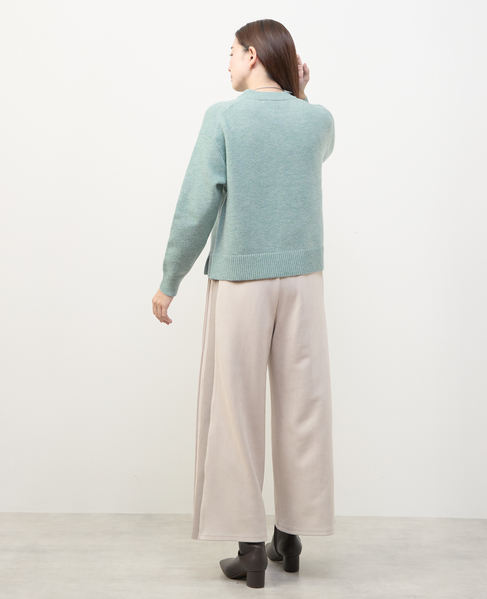 【スエード×リブロングワイドパンツ】 詳細画像 グレイッシュベージュ 5
