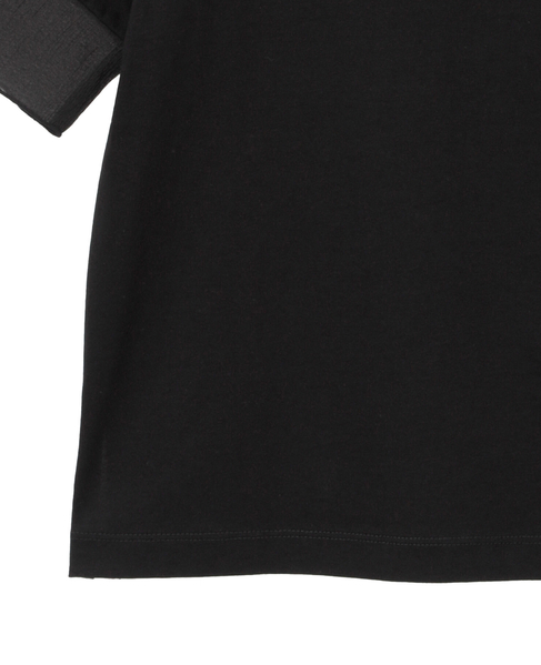 【袖口シアーファブリック切り替えTシャツ】 詳細画像 ブラック 14