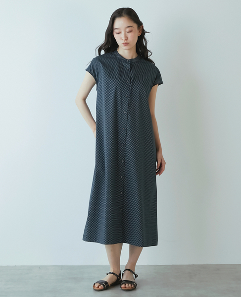 《別注》【The Duchess Designs/ザ・ダッチェス・デザイン】バンドカラーシャツワンピース 詳細画像 グリーン 2