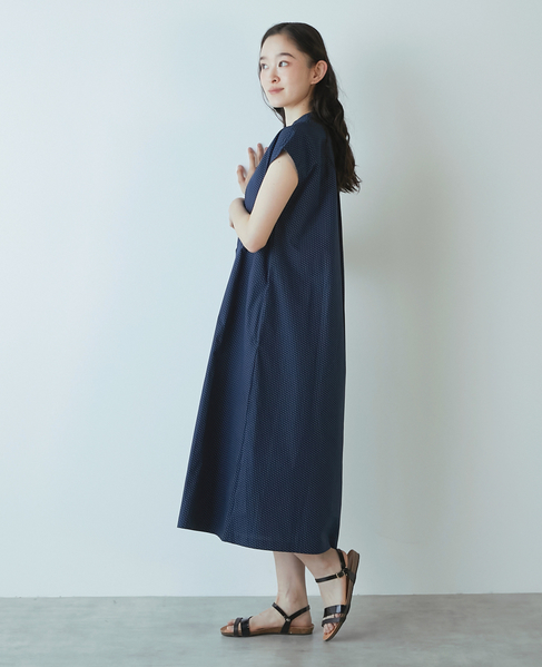 《別注》【The Duchess Designs/ザ・ダッチェス・デザイン】バンドカラーシャツワンピース 詳細画像 ネイビー 6