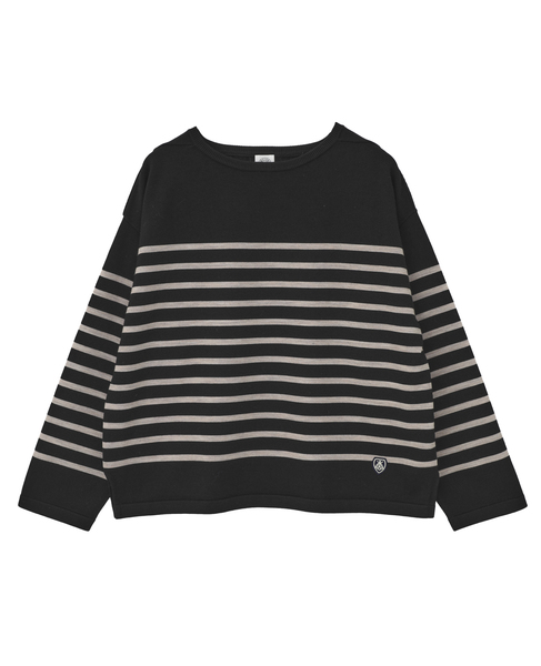 【ORCIVAL/オーシバル】ワイドシルエットプルオーバーニット 詳細画像 ブラック系その他 1