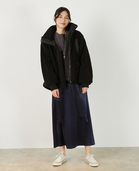 【ボアブルゾン】 詳細画像 ブラック 2