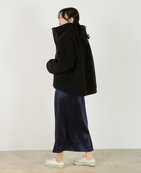 【ボアブルゾン】 詳細画像 ブラック 5