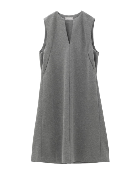 Vネックスリーブレスワンピース 詳細画像 グレー 9