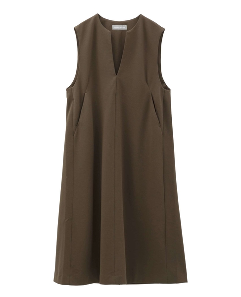 Vネックスリーブレスワンピース 詳細画像 ブラウン 7