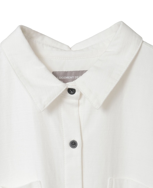 ポケット付きシャツワンピース 詳細画像 ホワイト 11