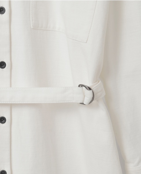 ポケット付きシャツワンピース 詳細画像 ホワイト 16