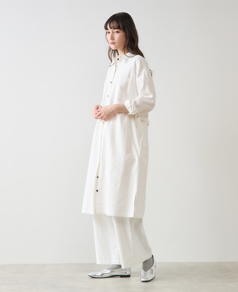 ポケット付きシャツワンピース 詳細画像 ホワイト 3