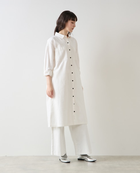 ポケット付きシャツワンピース 詳細画像 ホワイト 7